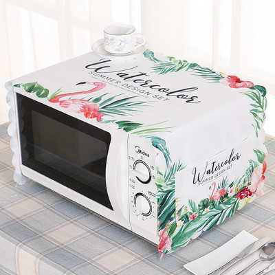 Bavlnený ľanový kryt na mikrovlnnú rúru, chladničku, vodeodolný s úložným vreckom, kuchynské doplnky, dekorácia domova 35x100cm