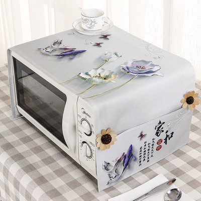 Bavlnený ľanový kryt na mikrovlnnú rúru, chladničku, vodeodolný s úložným vreckom, kuchynské doplnky, dekorácia domova 35x100cm