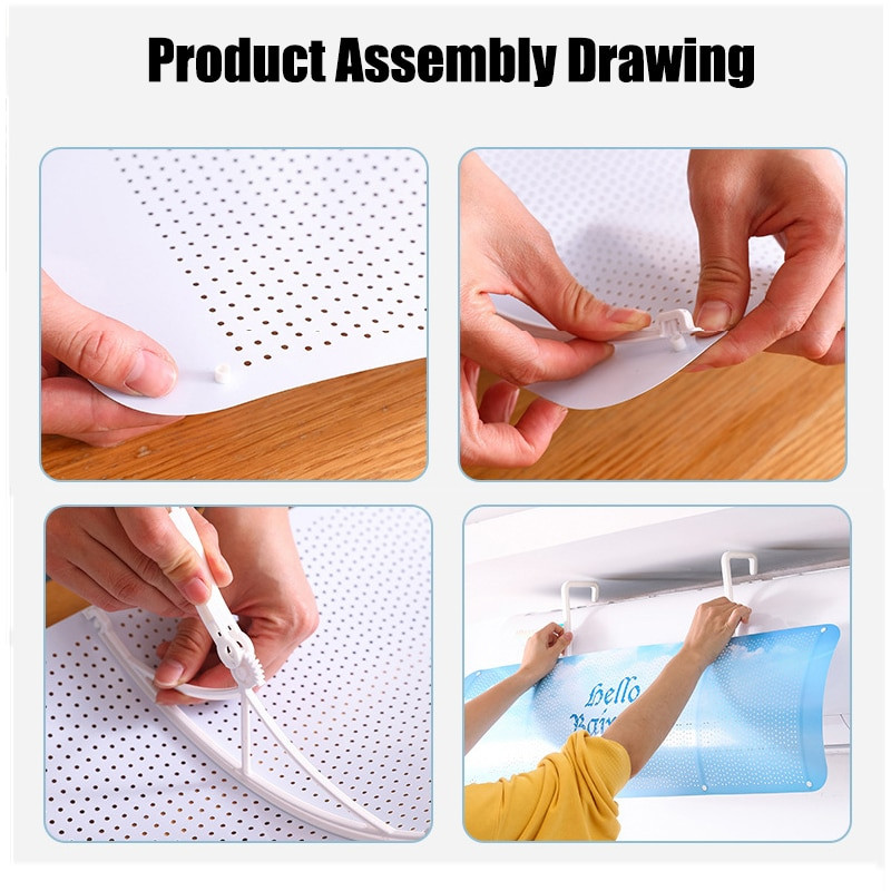 Regulējams gaisa kondicionētājs, vēja deflektors, deflektors, mājsaimniecības prettieši pūšošs gaisa vējstikls, piekarināms gaisa kondicioniera vāks