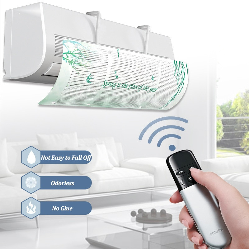 Regulējams gaisa kondicionētājs, vēja deflektors, deflektors, mājsaimniecības prettieši pūšošs gaisa vējstikls, piekarināms gaisa kondicioniera vāks