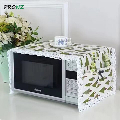 Husa cuptor cu microunde cu 2 pungi rezistente la praf 35 x 100 cm pânză de bumbac stil roz cu puncte rotunde stil nou romantic