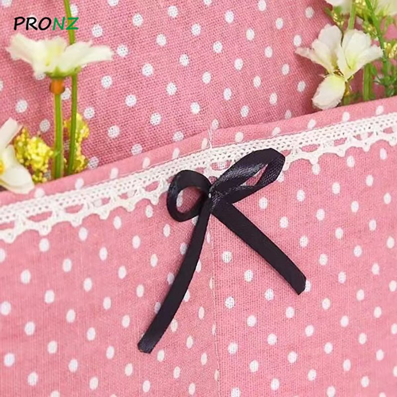 Husa cuptor cu microunde cu 2 pungi rezistente la praf 35 x 100 cm pânză de bumbac stil roz cu puncte rotunde stil nou romantic