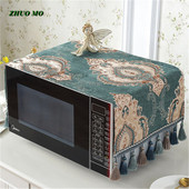 Capac de lux pentru cuptor cu microunde în stil european nou 33*100 cm Capac albastru pentru cuptor Accesorii pentru bucătărie Față de masă Prosop Husă rezistentă la praf