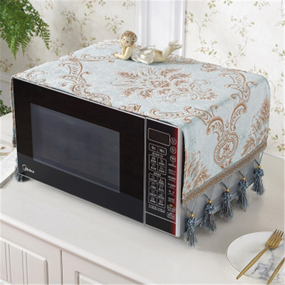 Capac de lux pentru cuptor cu microunde în stil european nou 33*100 cm Capac albastru pentru cuptor Accesorii pentru bucătărie Față de masă Prosop Husă rezistentă la praf