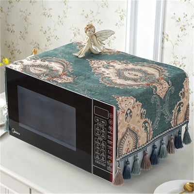 Capac de lux pentru cuptor cu microunde în stil european nou 33*100 cm Capac albastru pentru cuptor Accesorii pentru bucătărie Față de masă Prosop Husă rezistentă la praf