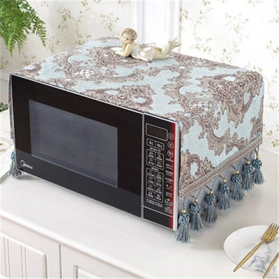 Capac de lux pentru cuptor cu microunde în stil european nou 33*100 cm Capac albastru pentru cuptor Accesorii pentru bucătărie Față de masă Prosop Husă rezistentă la praf