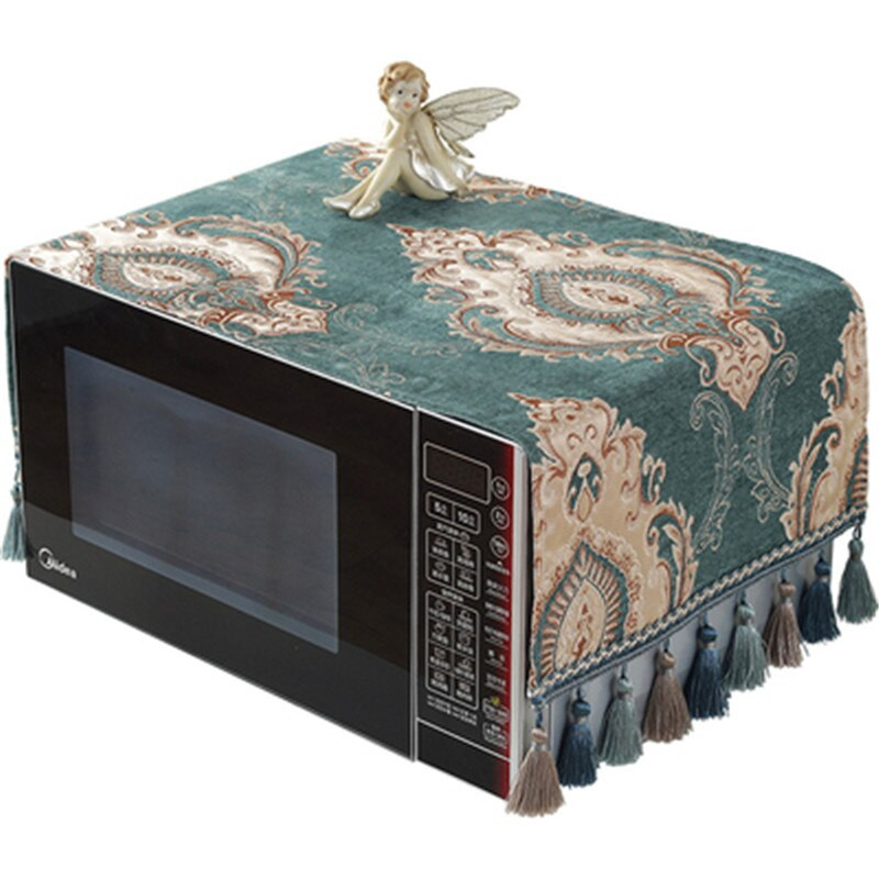 Capac de lux pentru cuptor cu microunde în stil european nou 33*100 cm Capac albastru pentru cuptor Accesorii pentru bucătărie Față de masă Prosop Husă rezistentă la praf