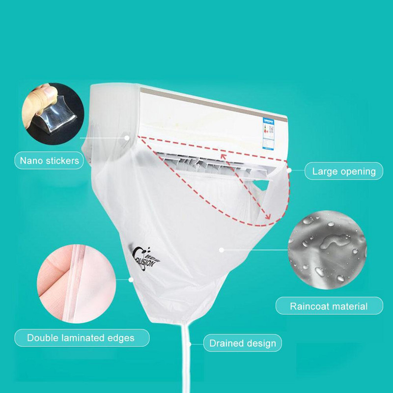 Carcasă impermeabilă pentru capac pentru aer condiționat, organizator de protecție pentru aer condiționat, curățare împotriva prafului, husă de spălat, pungi de curățare