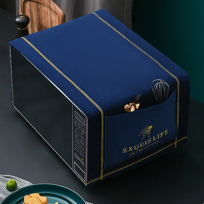 Nordic ochranný kryt na mikrovlnnú rúru s úložnými vreckami, protiprachová kapucňa, kancelárske dekorácie do domácnosti, univerzálne kuchynské mäkké doplnky