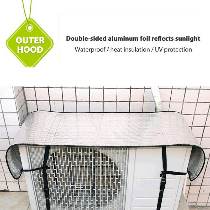 Εξωτερικό κάλυμμα κλιματισμού Sunshade Summer Cleaning Αδιάβροχο Dust Top Leaf Guard Προστασία γενικής χρήσης από αλουμίνιο