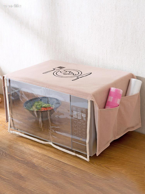 vanzlife Βαμβακερό και λινό κάλυμμα φούρνου μικροκυμάτων σετ λαδιού κάλυμμα πετσέτας πανί κάλυμμα ηλεκτρικού φούρνου φούρνου μικροκυμάτων κάλυμμα σκόνης