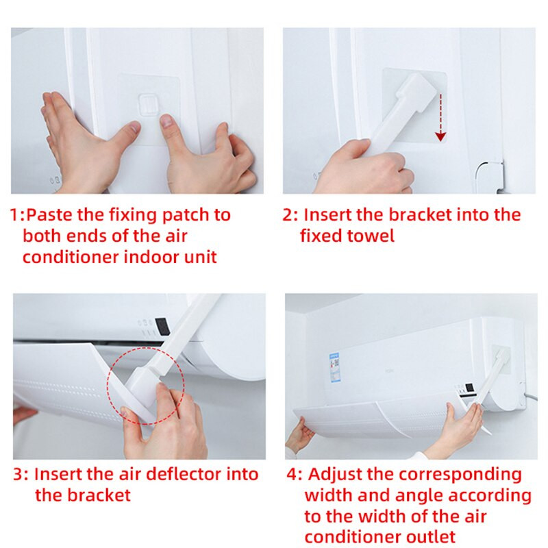 Aer condiționat suspendat retractabil Deflector de vânt Aer condiționat de uz casnic Deflector anti-drept suflare din plastic