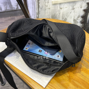 Мъжка платнена чанта за рамо в черен цвят