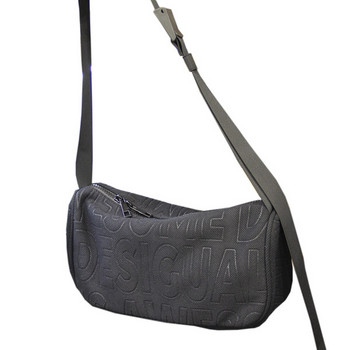 Ανδρική πάνινη τσάντα ώμου σε μαύρο χρώμα
