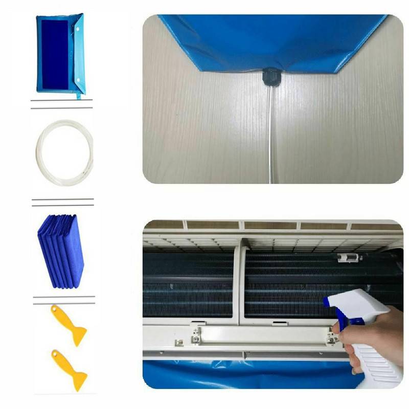 Vízálló klímatisztító burkolat készlet vízcsövekkel Tisztító porzsák 1,5 P alatti légkondicionálókhoz