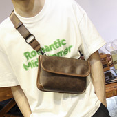 Férfi bőr válltáska - barna színű