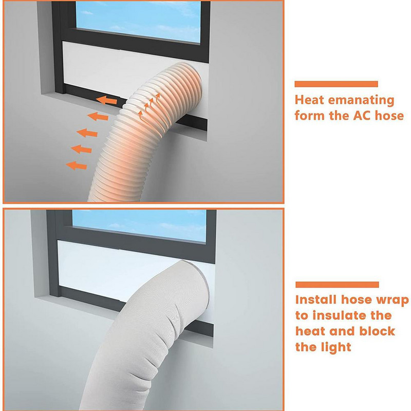 59*21 ίντσες Φορητό κάλυμμα σωλήνα κλιματιστικού οικιακής περιτύλιξης μονωμένο κάλυμμα λάστιχου AC Αξεσουάρ κλιματισμού