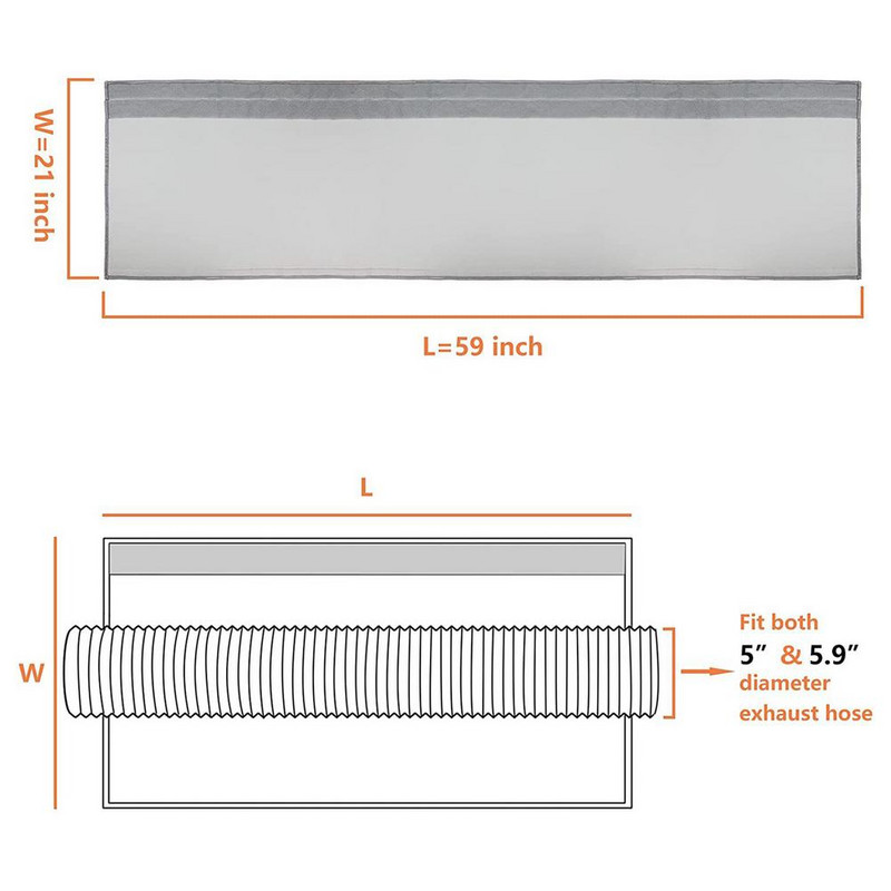 59*21 ίντσες Φορητό κάλυμμα σωλήνα κλιματιστικού οικιακής περιτύλιξης μονωμένο κάλυμμα λάστιχου AC Αξεσουάρ κλιματισμού