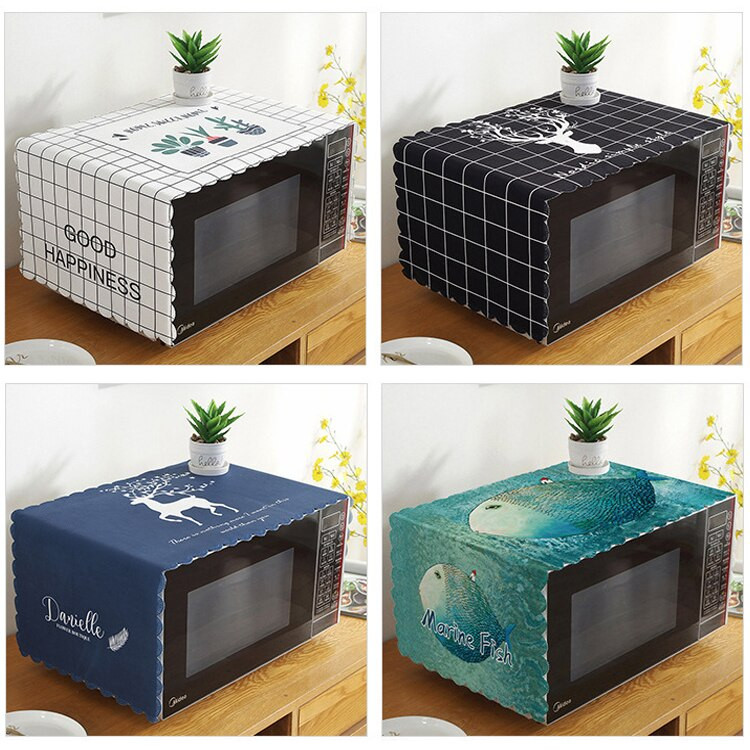 1 bucată Capac cuptor cu microunde Husă nordică din pânză Pânză de praf Husă universală lavabilă pentru cuptor pentru frigider