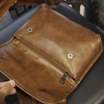 Мъжка чанта от еко кожа с текстилна дръжка за през рамо