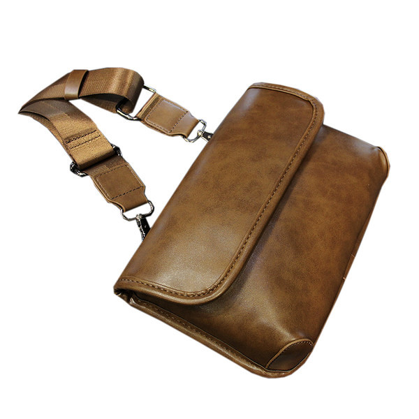 Pánska taška z eko kože s textilným ramenným popruhom