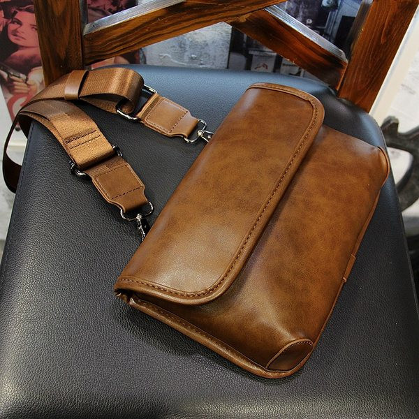 Pánska taška z eko kože s textilným ramenným popruhom