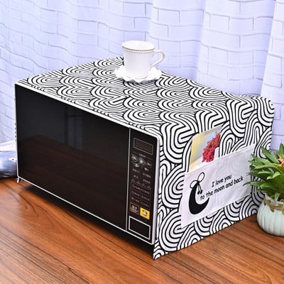 Japan Style Blue Shivering Flower Lines Print Dulkėms atsparus dangtelis mikrobangų krosnelei Dangtis Žuvies žvynai Style Kepimo mašinos Dangtis