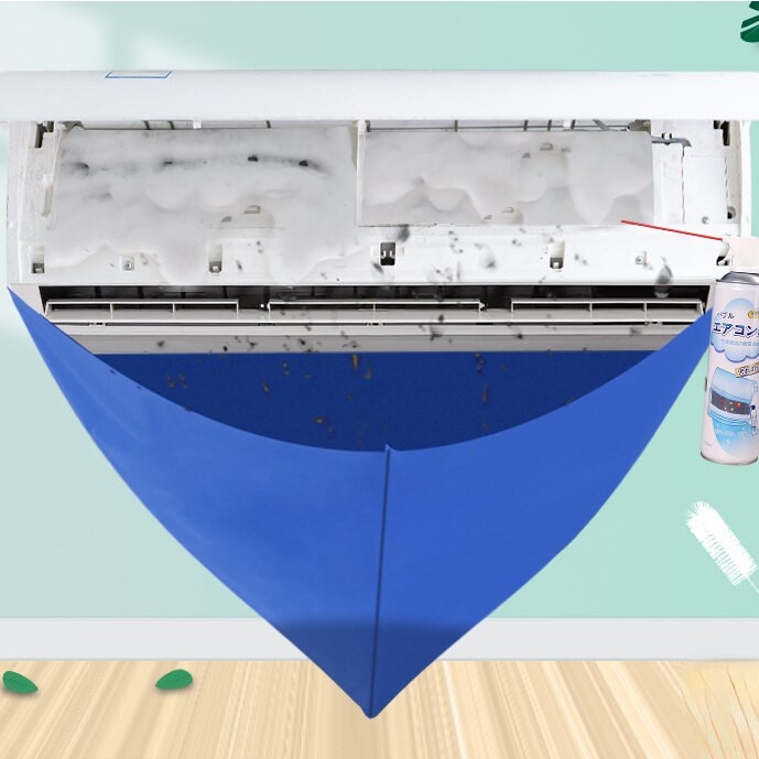Klíma tisztító táska vízcső AC tisztító fedéllel Vízálló porvédelem Klíma tisztítóeszközök kefe