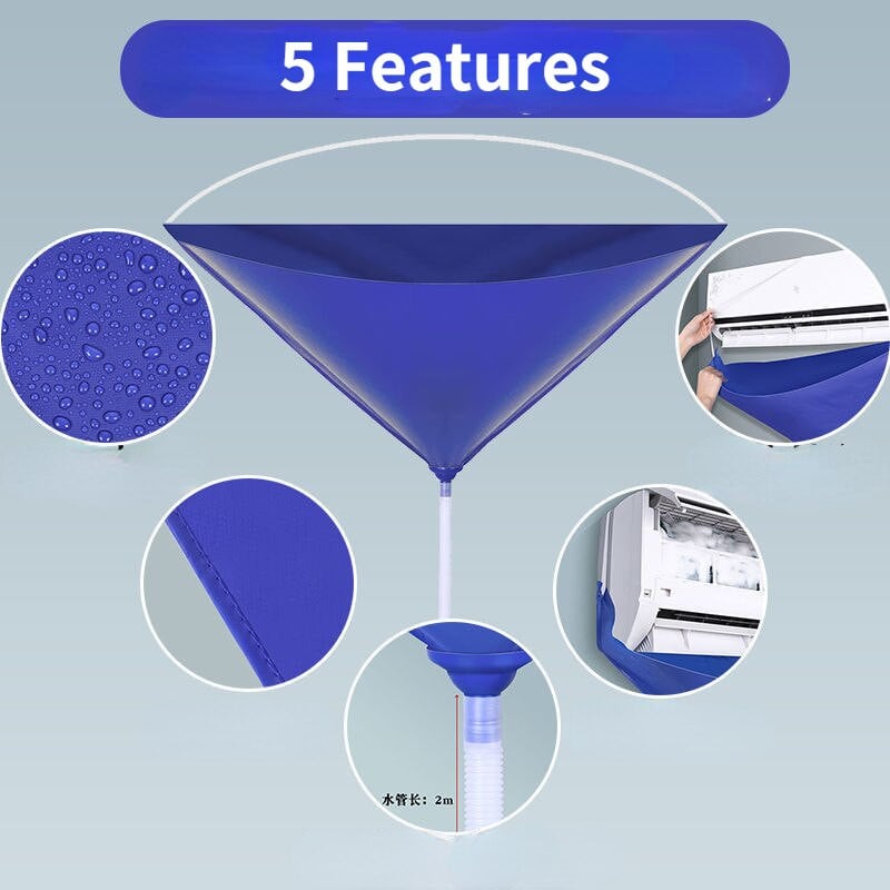 Klíma tisztító táska vízcső AC tisztító fedéllel Vízálló porvédelem Klíma tisztítóeszközök kefe