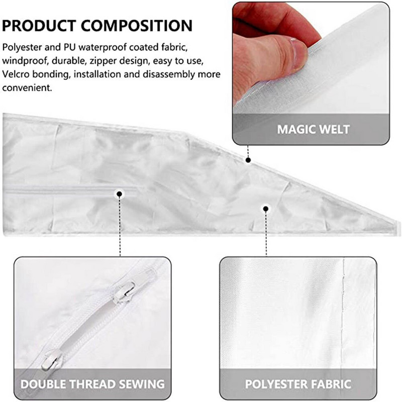 Garnitură de fereastră AirLock pentru aer condiționat portabil, 400 cm de etanșare din pânză flexibilă, placă de etanșare a ferestrei cu fermoar și adeziv rapid