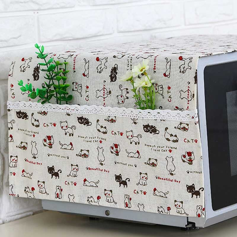 35*95cm prachotesný kryt do mikrovlnnej rúry s vreckami, látkový ochranný kryt do mikrovlnných rúr M56