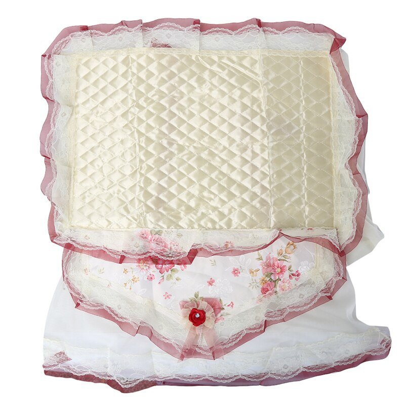 Čipkovaný látkový poťah na mikrovlnnú rúru, kvetinový vzor, odolný poťah na mikrovlnnú rúru, svadobná dekorácia