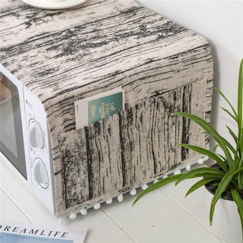 Mikrobangų krosnelės spausdintas dulkių dangtelis namų virtuvės prietaisų laikymo krepšys su šonine kišene 30 cm * 90 cm