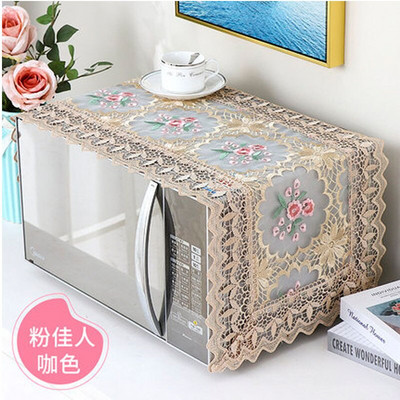 Mikrohullámú sütő burkolatok Porálló csipkeszövetből készült sütővédő burkolat tasakkal konyhai lakberendezési ruha