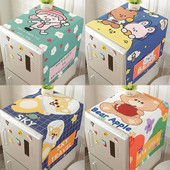 Capac drăguț pentru mașină de spălat cu desene animate Capac de praf pentru mașină de spălat cu animale minunate, cuptor cu microunde, frigider, Protecor Home Decor