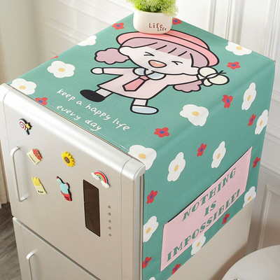 Capac drăguț pentru mașină de spălat cu desene animate Capac de praf pentru mașină de spălat cu animale minunate, cuptor cu microunde, frigider, Protecor Home Decor