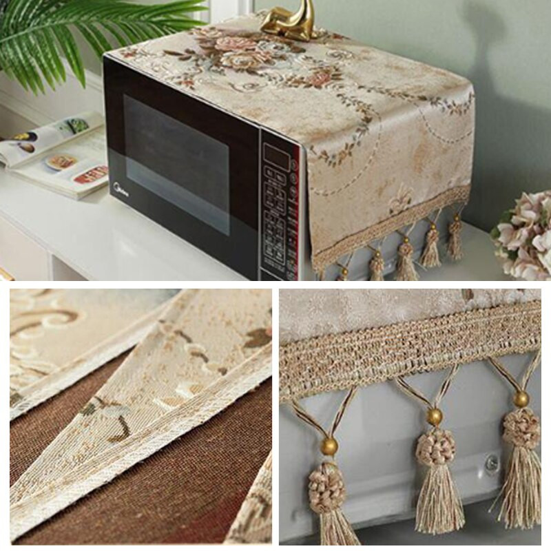 Kryt na mikrovlnnú rúru v európskom štýle, chránič na pizzu, luxusný vintage chránič veka na mikrovlnné rúry, kryty proti prachu, kuchynské pomôcky