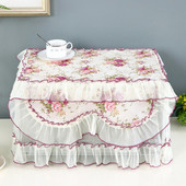 Prenosný kryt na mikrovlnnú rúru s čipkou v štýle pastoračného čipkovaného polyesterového šnúrového okraja, kuchynský riad, núdzový kryt na mikrovlnnú rúru