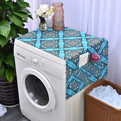 Retro Boho Paisley Vintage kvetinový bavlnený ľanový univerzálny kryt na mikrovlnnú rúru s kosoštvorcovým geometrickým vzorom, kryt na elektrickú rúru