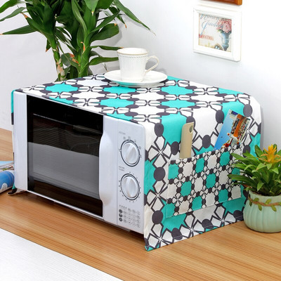 Retro Boho Paisley Vintage kvetinový bavlnený ľanový univerzálny kryt na mikrovlnnú rúru s kosoštvorcovým geometrickým vzorom, kryt na elektrickú rúru
