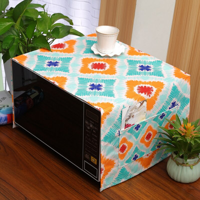 Retro Boho Paisley Vintage kvetinový bavlnený ľanový univerzálny kryt na mikrovlnnú rúru s kosoštvorcovým geometrickým vzorom, kryt na elektrickú rúru