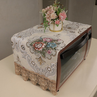 Kryty na mikrovlnné rúry v európskom štýle s kvetinovou výšivkou, prachotesné, kuchynské, olejotesné, viacúčelové, bytové dekorácie