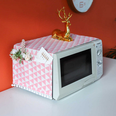 Bavlnený ľanový kryt na mikrovlnnú rúru so strapcami, kuchynské doplnky, dekorácia do kuchyne pre domácnosť, severský kryt na mikrovlnnú rúru