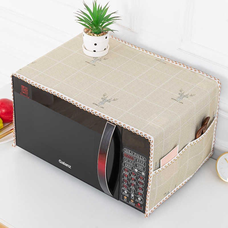Kryty na kuchynské mikrovlnné rúry, ochranné kryty na prach s úložným vreckom, kryt na rúru, bytové dekorácie, kuchynské doplnky