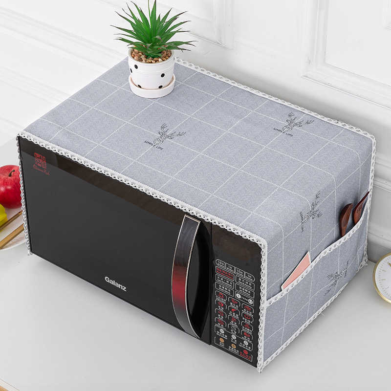 Kryty na kuchynské mikrovlnné rúry, ochranné kryty na prach s úložným vreckom, kryt na rúru, bytové dekorácie, kuchynské doplnky