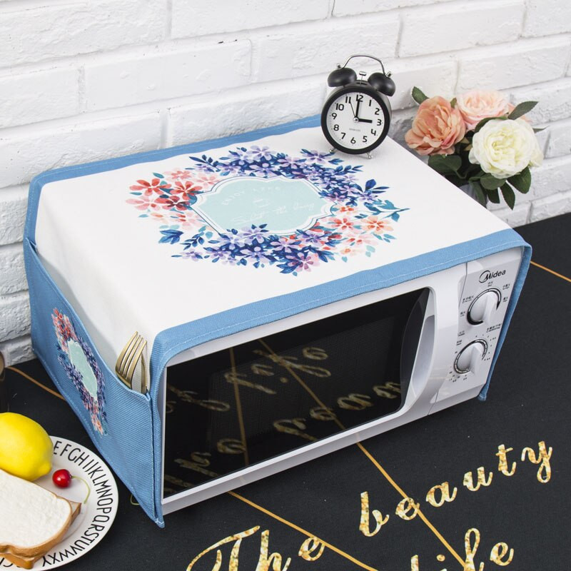 Nordijski stil Cvijeće pamuka i konoplje Pokrivač za mikrovalnu pećnicu Cobertura para beterraba Cubierta de polvo para horno