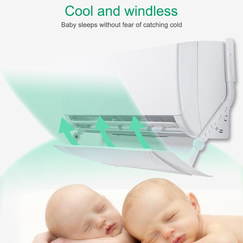 Deflektor na klimatizáciu, teleskopický, nastaviteľný uhol, jednoduchá inštalácia, vetruodolný kryt klimatizácie, plastový závesný kryt J99