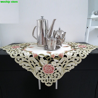 Séria broskyňových ruží, vidiecke látky, čínska výšivka, 60*60 cm, kryt na mikrovlnnú rúru, obrus, uterák