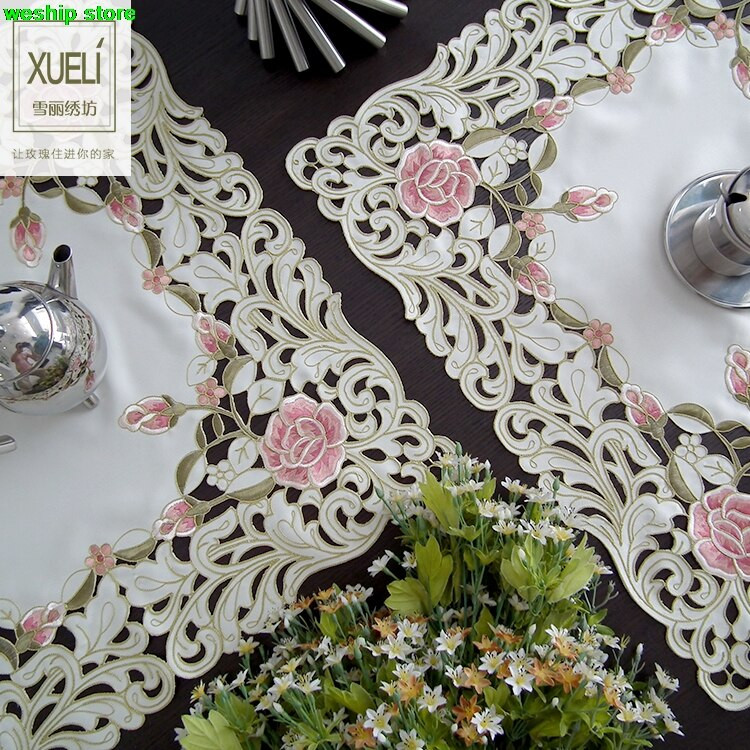 Séria broskyňových ruží, vidiecke látky, čínska výšivka, 60*60 cm, kryt na mikrovlnnú rúru, obrus, uterák