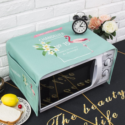 Severský štýl Bavlna a konope Flamingo Protiprachový kryt mikrovlnnej rúry Cobertura para beterraba Cubierta de polvo para horno